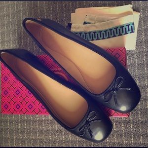 Tory Burch Laila 2 Leather Driver Flat Black 8.5